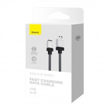 Cablu Baseus Data Cable CoolPlay Series  - USB to Lightning Fast Charging, 2.4A, 2m - Black CAKW000501