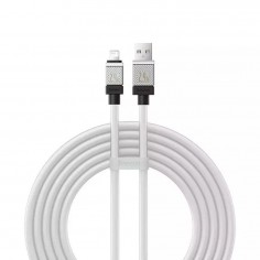 Cablu Baseus Data Cable CoolPlay Series  - USB to Lightning Fast Charging, 2.4A, 2m - White CAKW000502