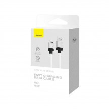 Cablu Baseus Data Cable CoolPlay Series  - USB to Lightning Fast Charging, 2.4A, 2m - White CAKW000502