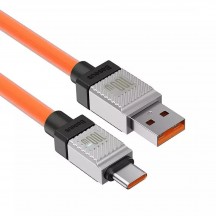 Cablu Baseus Data Cable CoolPlay Series  - USB to Type-C Super Fast Charging PD100W, 2m - Orange CAKW000707