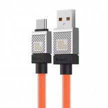 Cablu Baseus Data Cable CoolPlay Series  - USB to Type-C Super Fast Charging PD100W, 2m - Orange CAKW000707