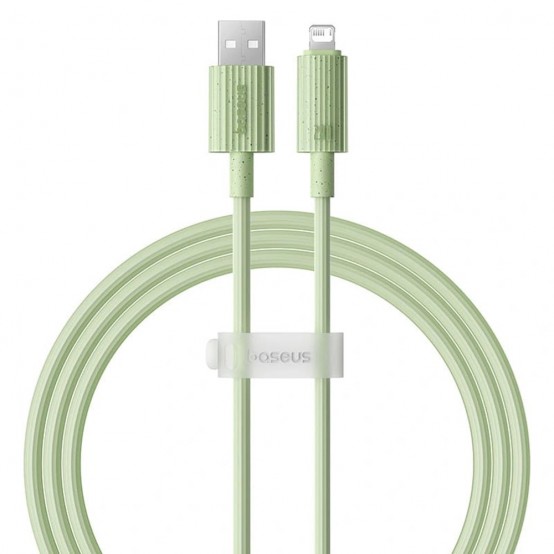 Cablu Baseus Data Cable Habitat Series  - USB to Lightning, 480Mbps, 2.4A, 1m - Natural Green P10360200631-00