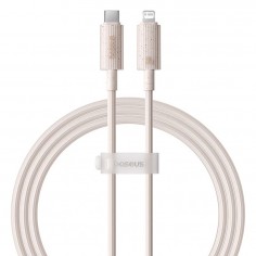 Cablu Baseus Data Cable Habitat Series  - Type-C to Lightning, Fast Charging, 20W, 480Mbps, 1m - Wheat Pink P10360201421-00