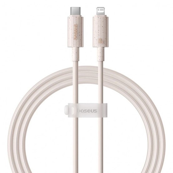 Cablu Baseus Data Cable Habitat Series  - Type-C to Lightning, Fast Charging, 20W, 480Mbps, 2m - Wheat Pink P10360201421-01