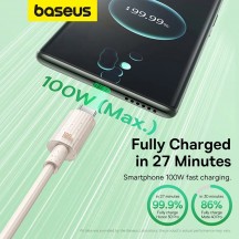 Cablu Baseus Data Cable Habitat Series  - USB to Type-C, Fast Charging, 100W, 480Mbps, 1m - Natural Green P10360203631-00