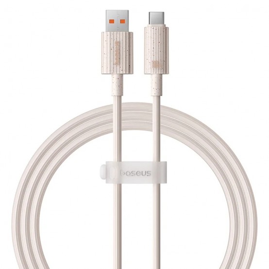 Cablu Baseus Data Cable Habitat Series  - USB to Type-C, Fast Charging, 100W, 480Mbps, 1m - Wheat Pink P10360203421-00