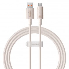 Cablu Baseus Data Cable Habitat Series  - USB to Type-C, Fast Charging, 100W, 480Mbps, 2m - Wheat Pink P10360203421-01