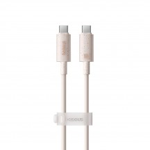 Cablu Baseus Data Cable Habitat Series  - Type-C to USB-C, Super Fast Charge, 100W, 480Mbps, 1m - Wheat Pink P10360202421-00