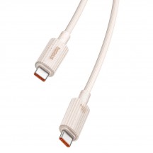 Cablu Baseus Data Cable Habitat Series  - Type-C to USB-C, Super Fast Charge, 100W, 480Mbps, 1m - Wheat Pink P10360202421-00