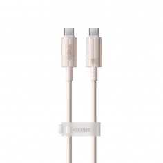 Cablu Baseus Data Cable Habitat Series  - Type-C to USB-C, Super Fast Charge, 100W, 480Mbps, 2m - Wheat Pink P10360202421-01