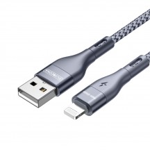 Cablu  Data Cable  - USB to Lightning Fast Charging 2.4A, 12W, 480Mbps, 1m - Grey A7