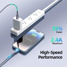 Cablu  Data Cable  - USB to Lightning Fast Charging 2.4A, 12W, 480Mbps, 1m - Grey A7