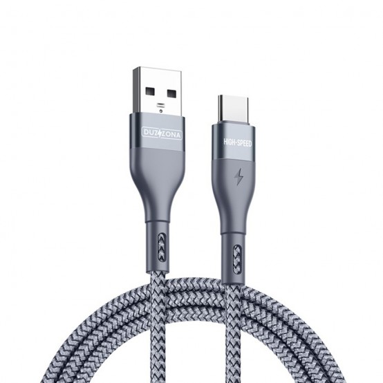 Cablu  Data Cable  - USB to Type-C Fast Charging 2.4A, 12W, 480Mbps, 1m - Grey A8