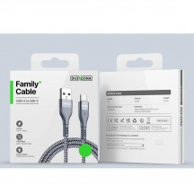 Cablu  Data Cable  - USB to Type-C Fast Charging 2.4A, 12W, 480Mbps, 1m - Grey A8