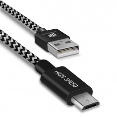 Cablu  Data Cable K-ONE - USB to Micro-USB, 3m - White Black