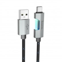 Cablu Hoco Data Cable Regent Colorful  - USB to Type-C with Transparent Protection, 1.2m - Black U123