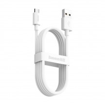 Cablu Baseus Data Cable Simple Wisdom (TZCAMZJ-02) - USB to Micro-USB, Quick Charge, 2.1A, 480Mbps, 1.5m - White 2 pack