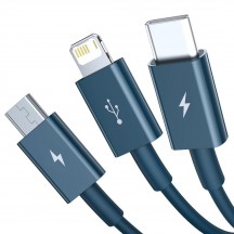 Cablu Baseus Data Cable Superior Series  - USB to Type-C, Micro-USB, Lightning, Fast Charging 3.5A, 1.5m - Blue CAMLTYS-03