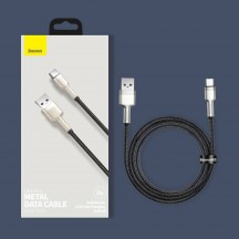 Cablu Baseus Data Cable Cafule Series Metal  - USB to Type-C, Super Fast Charging, 66W, 6A, 25cm - Black CAKF000001