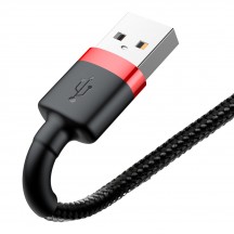 Cablu Baseus Data Cable Cafule  - USB to Lightning, 2.4A, 1m - Red Black CALKLF-B19