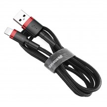 Cablu Baseus Data Cable Cafule  - USB to Lightning, 2.4A, 1m - Red Black CALKLF-B19