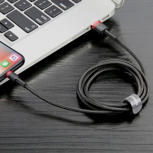 Cablu Baseus Data Cable Cafule  - USB to Lightning, 2.4A, 1m - Red Black CALKLF-B19