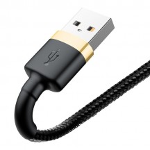 Cablu Baseus Data Cable Cafule  - USB to Lightning, 1.5A, 2m - Gold Black CALKLF-CV1