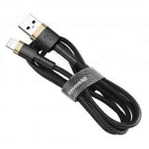 Cablu Baseus Data Cable Cafule  - USB to Lightning, 1.5A, 2m - Gold Black CALKLF-CV1