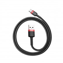 Cablu Baseus Data Cable Cafule  - USB to Type-C, 3A, 0.5m - Black / Red CATKLF-A91