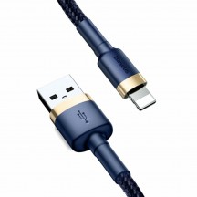 Cablu Baseus Data Cable Cafule  - USB to Lightning, Fast Charging, QC3.0, 2.4A, 1m - Blue / Gold CALKLF-BV3