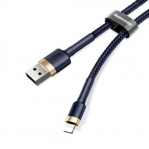 Cablu Baseus Data Cable Cafule  - USB to Lightning, Fast Charging, QC3.0, 2.4A, 1m - Blue / Gold CALKLF-BV3