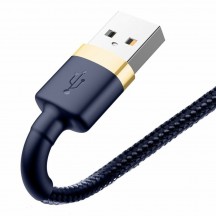 Cablu Baseus Data Cable Cafule  - USB to Lightning, Fast Charging, QC3.0, 2.4A, 1m - Blue / Gold CALKLF-BV3