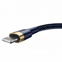 Cablu Baseus Data Cable Cafule  - USB to Lightning, Fast Charging, QC3.0, 2.4A, 1m - Blue / Gold CALKLF-BV3