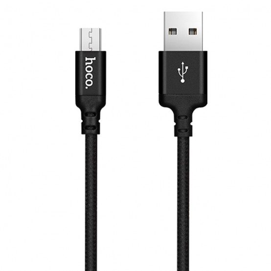 Cablu Hoco Data Cable Double  - USB-A to Micro-USB, 2.4A, 1.0m - Black X14