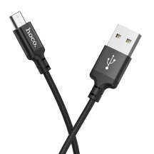 Cablu Hoco Data Cable Double  - USB-A to Micro-USB, 2.4A, 1.0m - Black X14