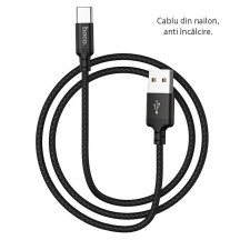 Cablu Hoco Data Cable Times Speed  - USB-A to USB Type-C, 3A, 2.0m - Black X14