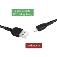 Cablu Hoco Data Cable Flash  - USB-A to Lightning, 10W, 2.4A, 1.0m - Black X20
