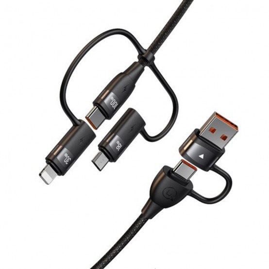 Cablu USAMS Data Cable 6in1 U85  - Fast Charging PD100W, USB, Type-C to Lightning, Micro-USB, USB-C, 1.2m - Black US-SJ645