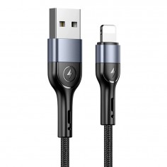 Cablu USAMS Data Cable Aluminum Alloy Braided U55  - USB to Lightning, 1m - Black US-SJ448