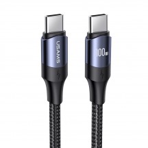 Cablu USAMS Data Cable U71  - Type-C to Type-C 100W, PD, Fast Charge, 1.2m - Black US-SJ524