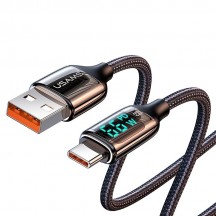 Cablu USAMS Data Cable U78  - Type-C, PD, 66W, Digital Display, Fast Charge, 1.2m - Black US-SJ544