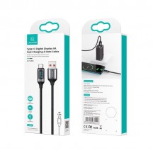 Cablu USAMS Data Cable U78  - Type-C, PD, 66W, Digital Display, Fast Charge, 1.2m - Black US-SJ544