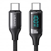 Cablu USAMS Data Cable U78  - Type-C to Type-C 100W, PD, Fast Charge, 1.2m - Black US-SJ546
