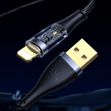 Cablu USAMS Data Cable Icy Series  - USB to Lightning, 1.2m - Black US-SJ571