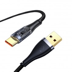 Cablu USAMS Data Cable Icy Series  - USB to Type-C, 66W, 1.2m - Black US-SJ572