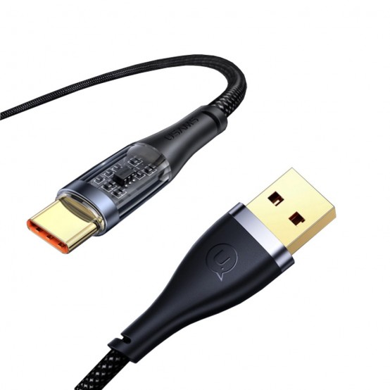 Cablu USAMS Data Cable Icy Series  - USB to Type-C, 66W, 1.2m - Black US-SJ572