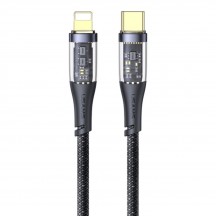 Cablu USAMS Data Cable Icy Series  - Type-C to Lightning, PD, 20W, 1.2m - Black US-SJ573