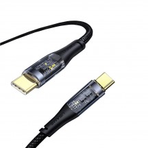 Cablu USAMS Data Cable Icy Series  - Type-C to Type-C, PD, 100W, 1.2m - Black US-SJ574