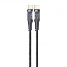 Cablu USAMS Data Cable Icy Series  - Type-C to Type-C, PD, 100W, 1.2m - Black US-SJ574