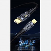 Cablu USAMS Data Cable Icy Series  - Type-C to Type-C, PD, 100W, 1.2m - Black US-SJ574